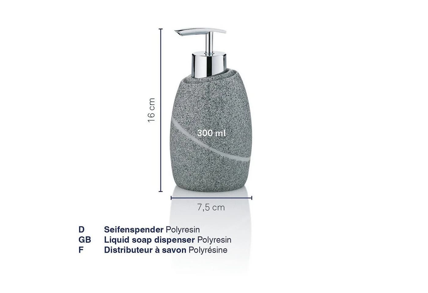 kela Seifenspender Talus Grau 300ml Natursteinoptik Kunststoff - Bild 3