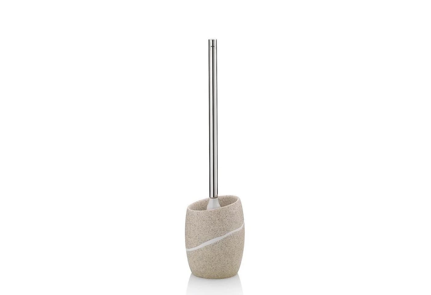 Moderne WC-Garnitur aus Polyresin in Weiß und Beige - Bild 2