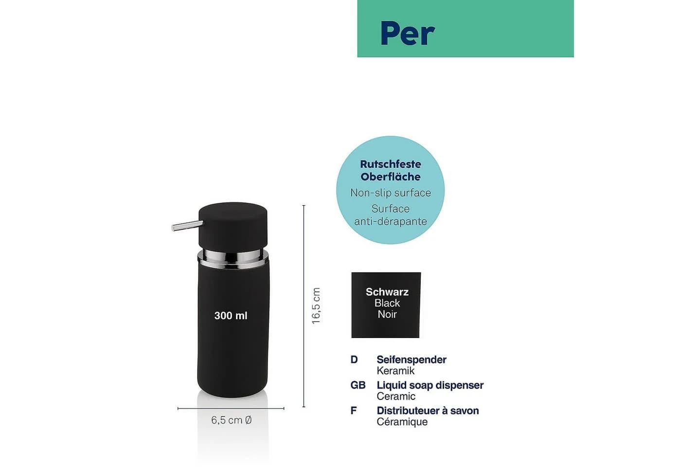 kela Seifenspender Per Jadegrün Keramik 300ml Matt - Bild 3