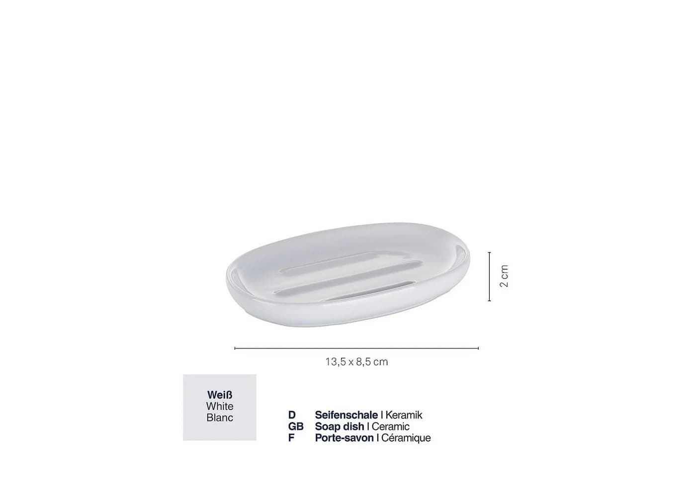 kela Seifenschale Isabella Keramik Oval Weiß/Grün - Bild 3