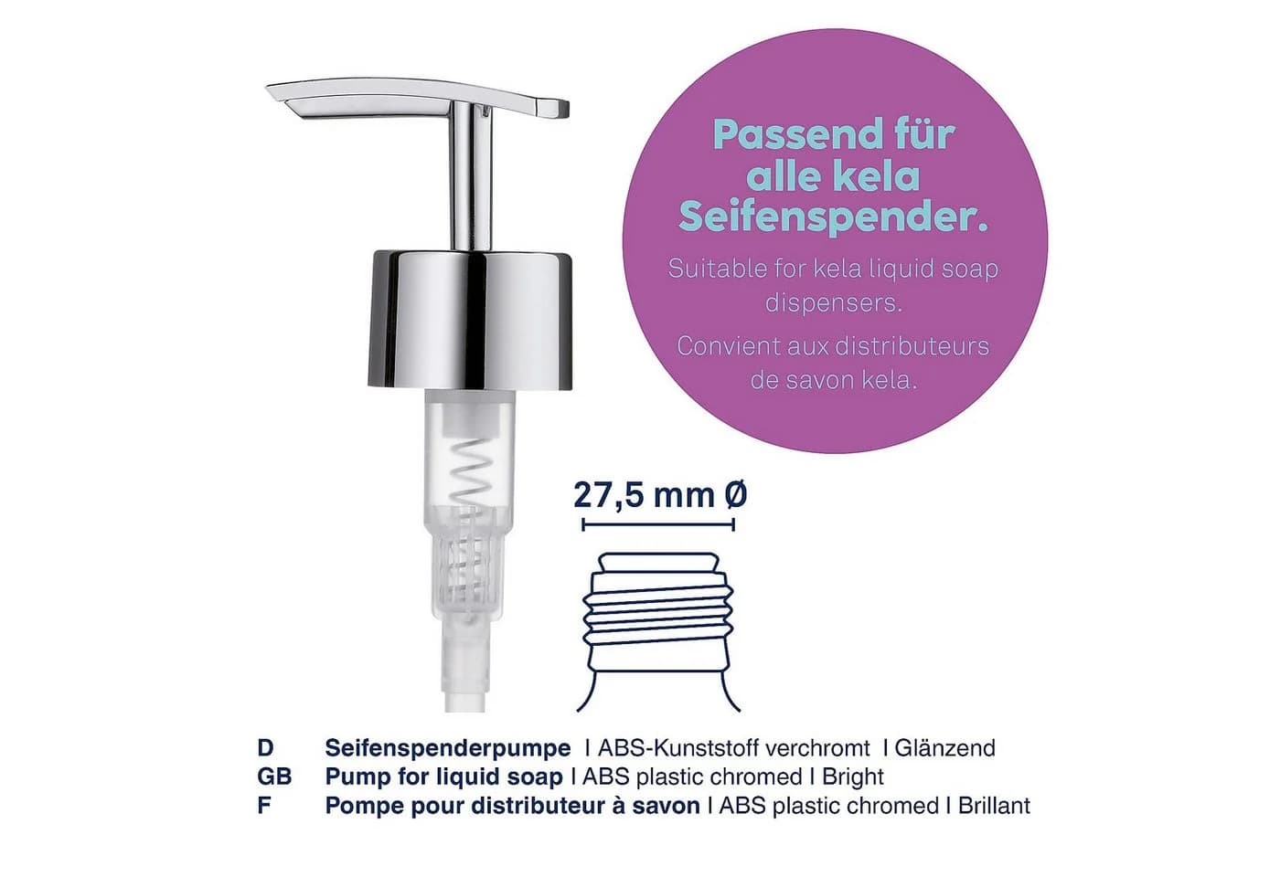 Kela Ersatz-Pumpkopf Mia Ersatzpumpe Silber