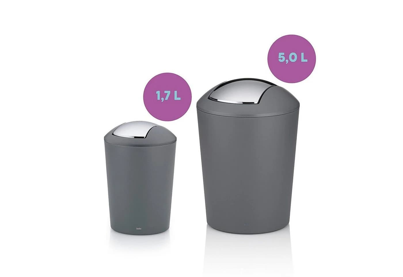 Schwingdeckeleimer Marta 5l Grau Polypropylen - Bild 5