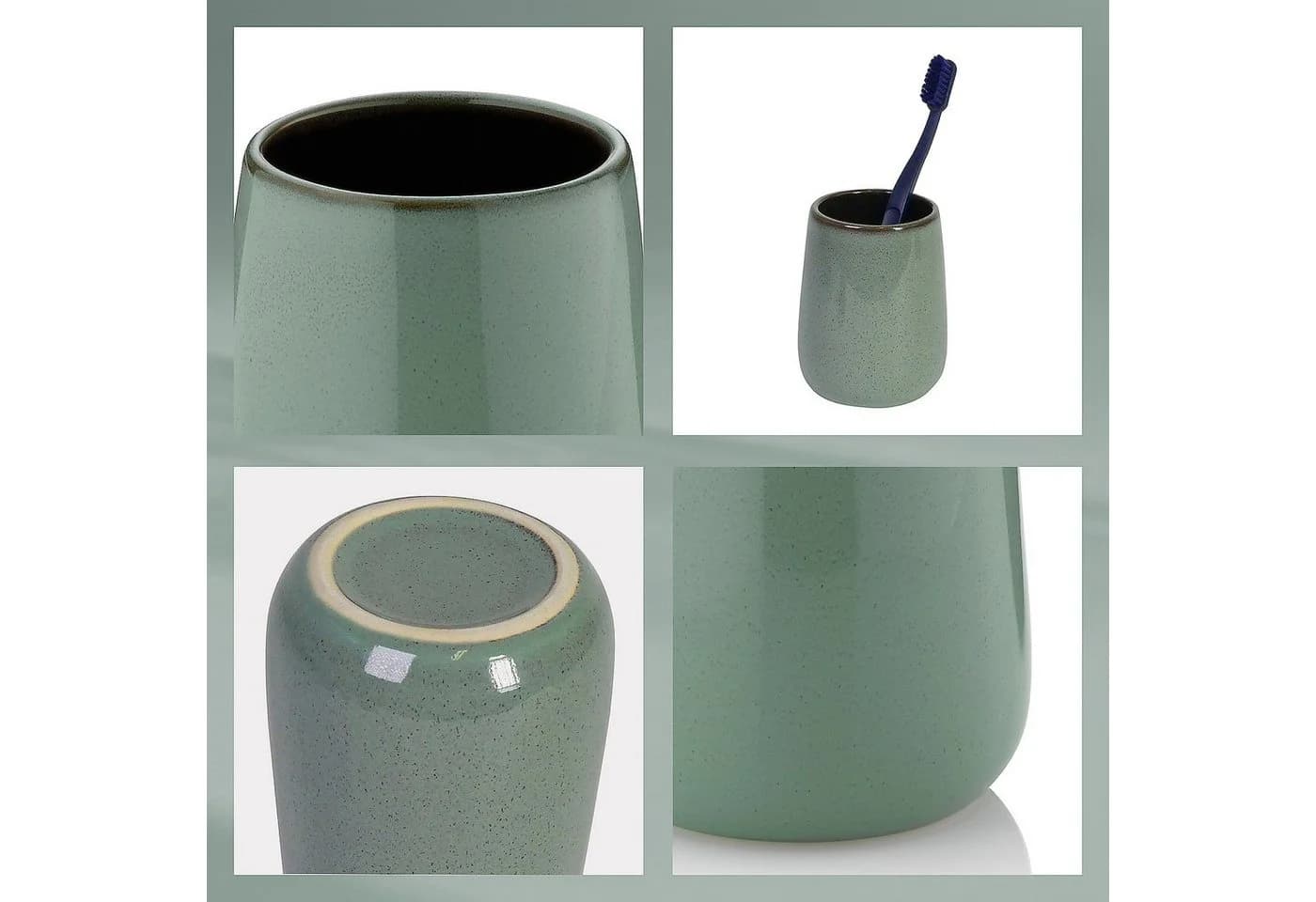 kela Zahnputzbecher Liana Retro-Look Piniengrün Keramik - Bild 5