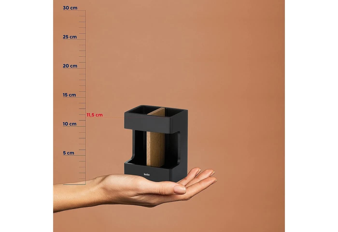 kela Zahnputzbecher Cube Schwarz Polyresin - Bild 4