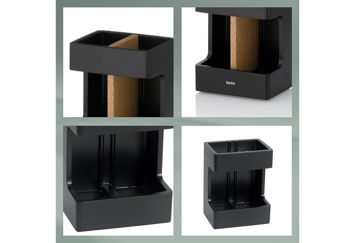 kela Zahnputzbecher Cube Schwarz Polyresin - Bild 5