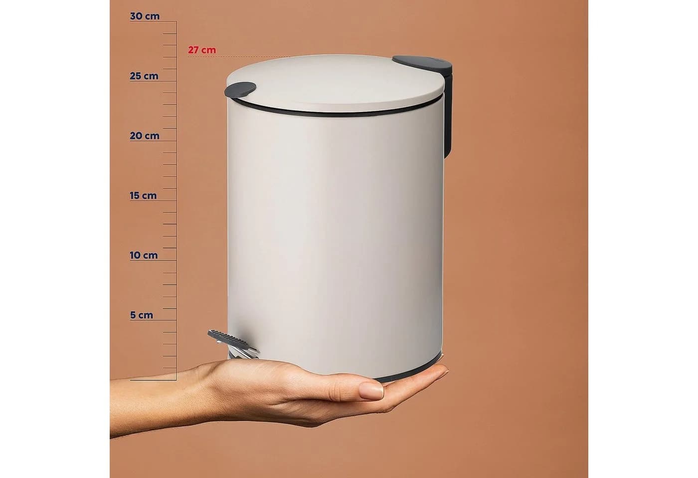 kela Kosmetikeimer Mats 5L Silentclose Beige/Braun Metall - Bild 5