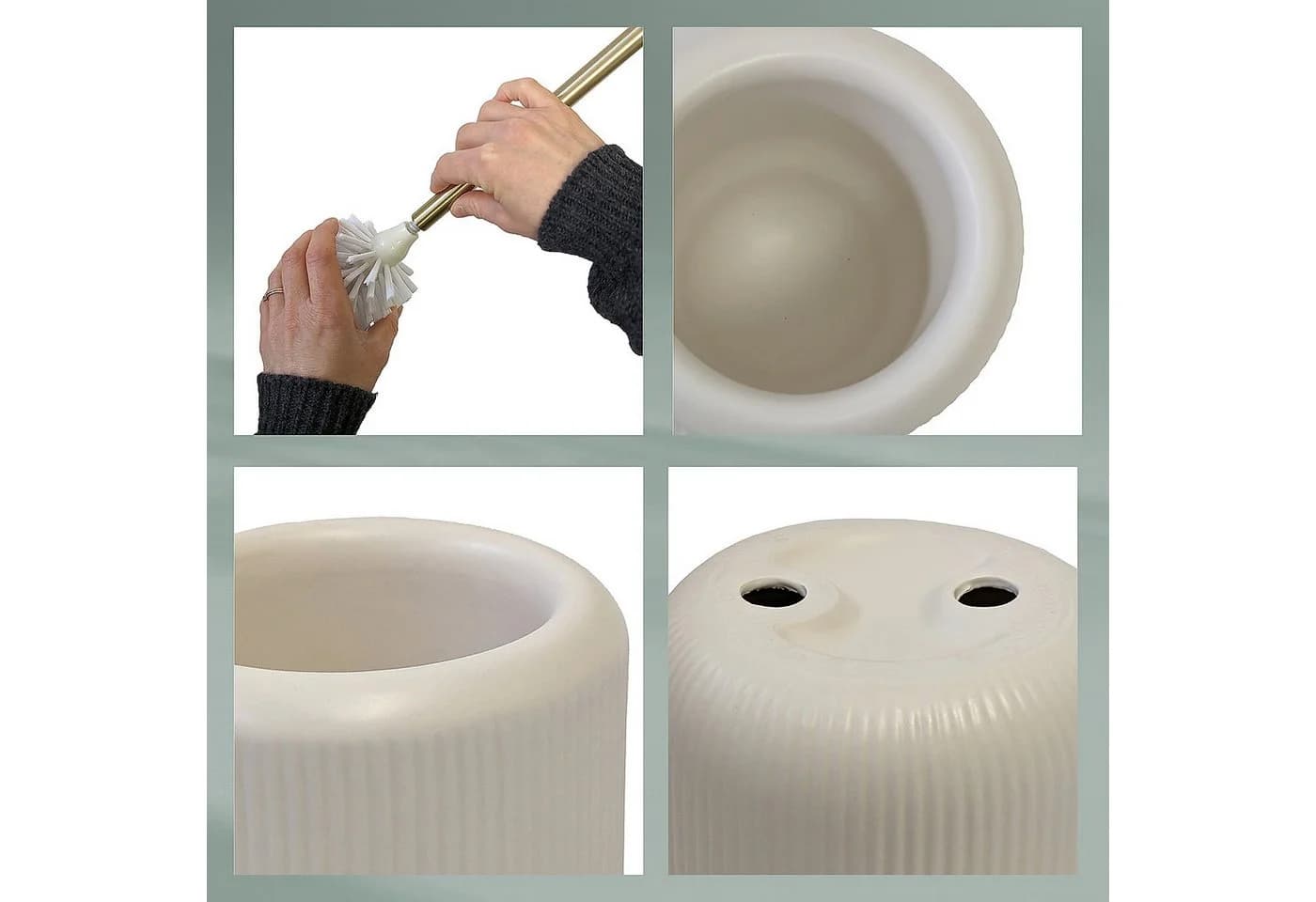kela WC-Garnitur Adele Silbergrau mit gold verchromtem Griff - Bild 5