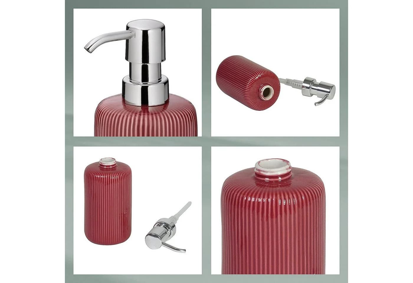 kela Seifenspender Ava Himbeerrot Keramik 350 ml - Bild 5