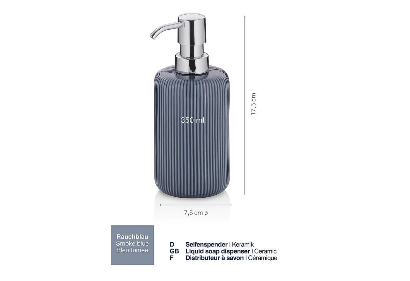 kela Seifenspender Ava Keramik 350 ml Rauchblau - Bild 3
