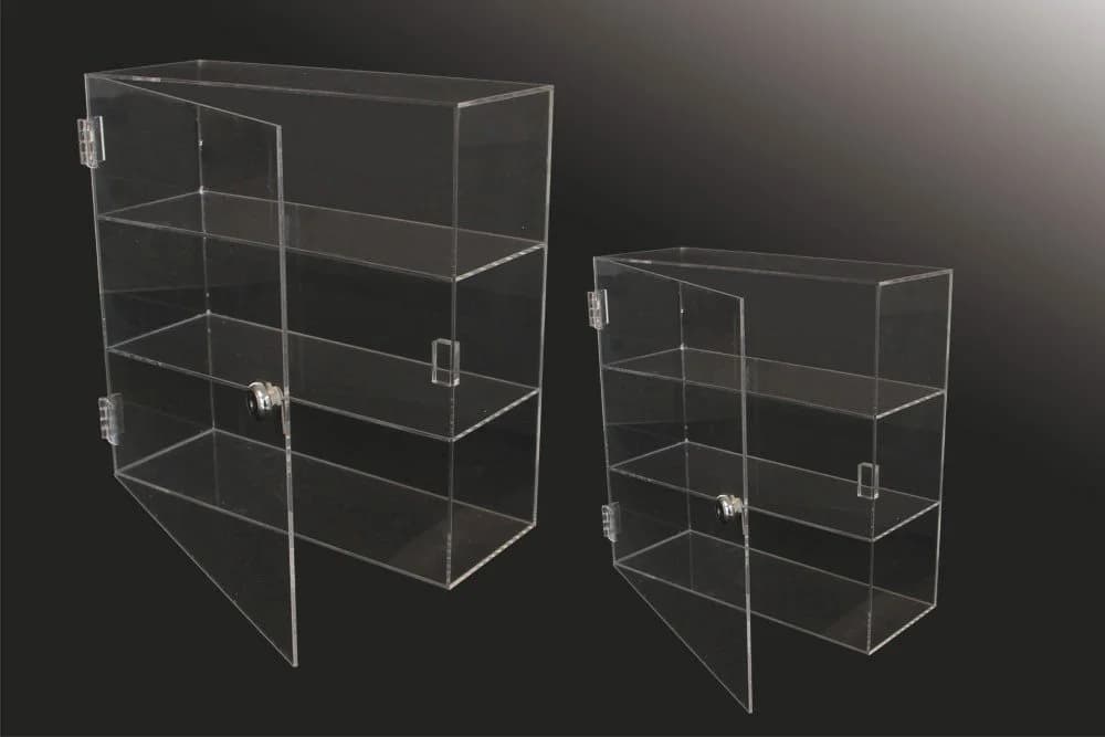 SAFE Acryl-Vitrine 3 Fächer abschließbar transparent - Bild 3