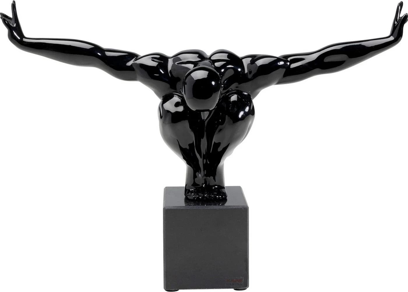 KARE Deko-Objekt Athlet Black Small, Polyresin mit Marmorsockel, 43 cm - Bild 2