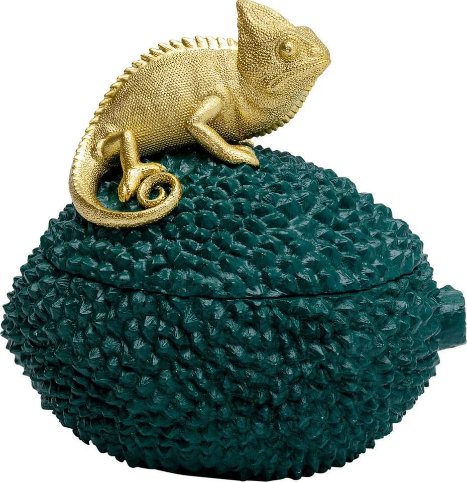 Kare Design Aufbewahrungsbox Deko Dose Chameleon Gold Kunststein - Bild 2