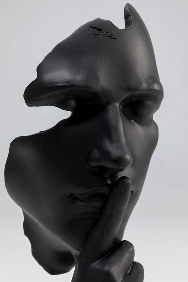Kare Design Dekoobjekt Quiet Face Schwarz 31cm - Bild 3