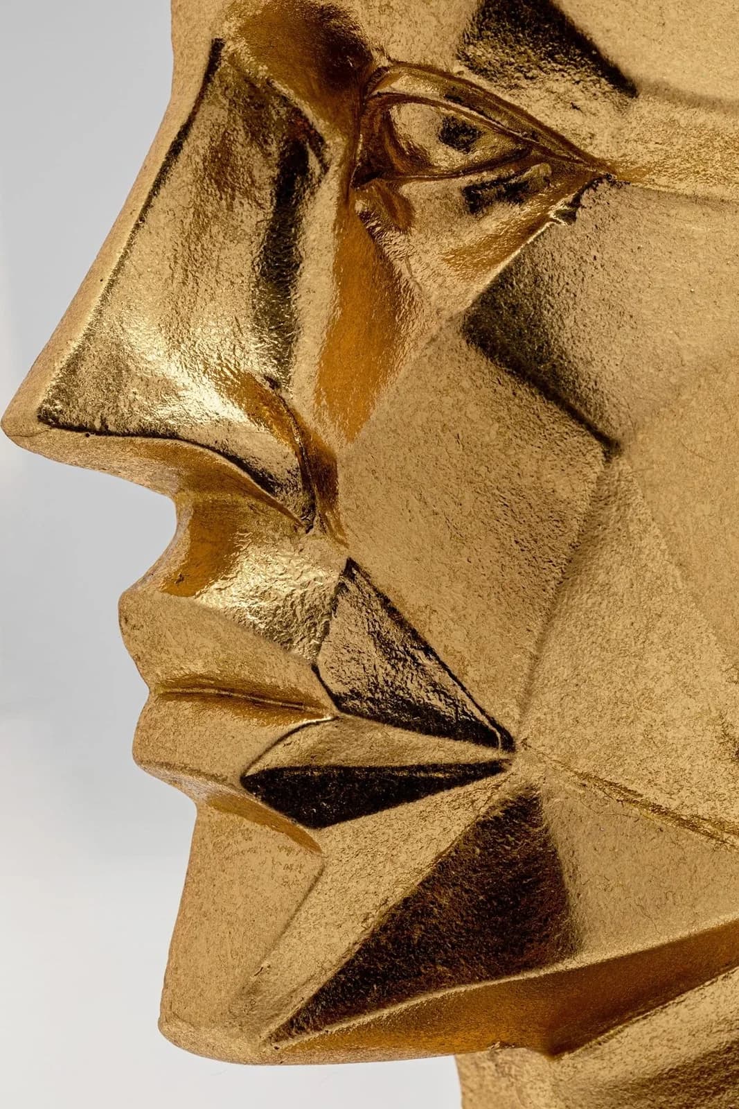 Buchstützenset FACE Gold Polyresin