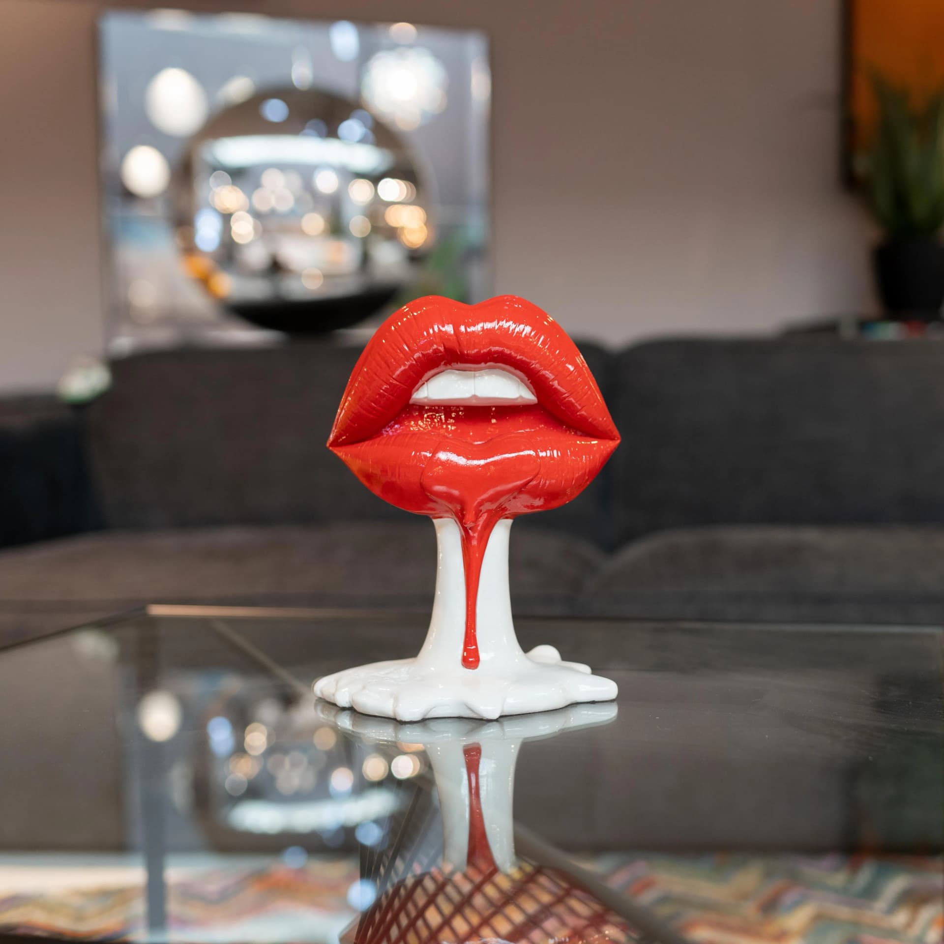 KARE DESIGN Dekofigur "Hot Lips" Rot Polyresin