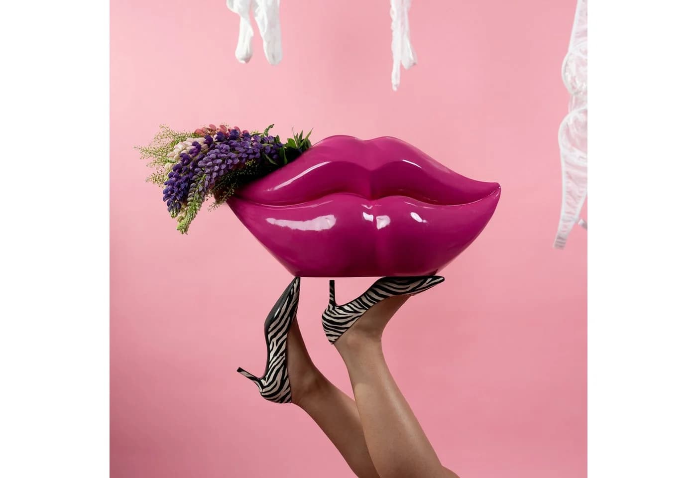 KARE DESIGN Tischvase Vase Lips Pink 28cm - Bild 1