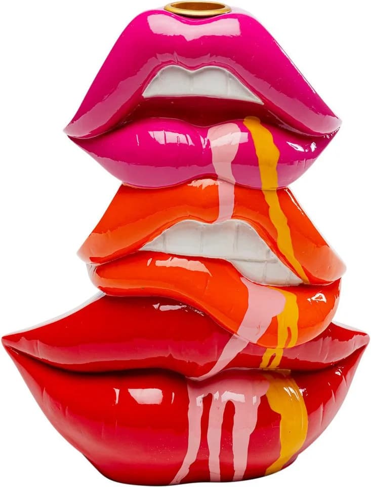 KARE DESIGN Kerzenständer Lips Bunt Handbemalt Kussmund Form - Bild 3
