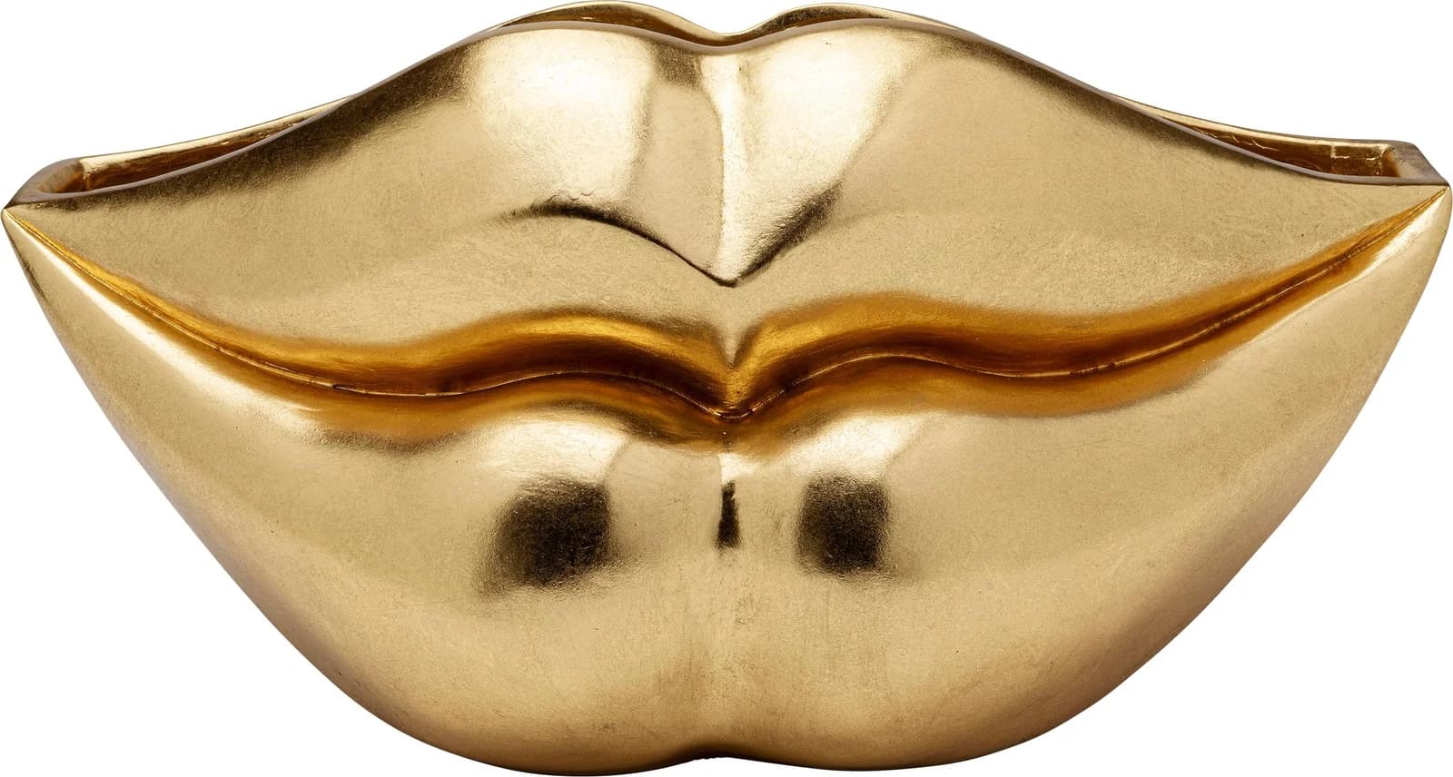 KARE DESIGN Dekovase Lips Gold 30cm Kunststein
