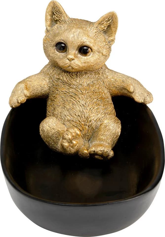 Kare Design Deko-Schale Bathing Cat Schwarz/Gold Polyresin - Bild 2