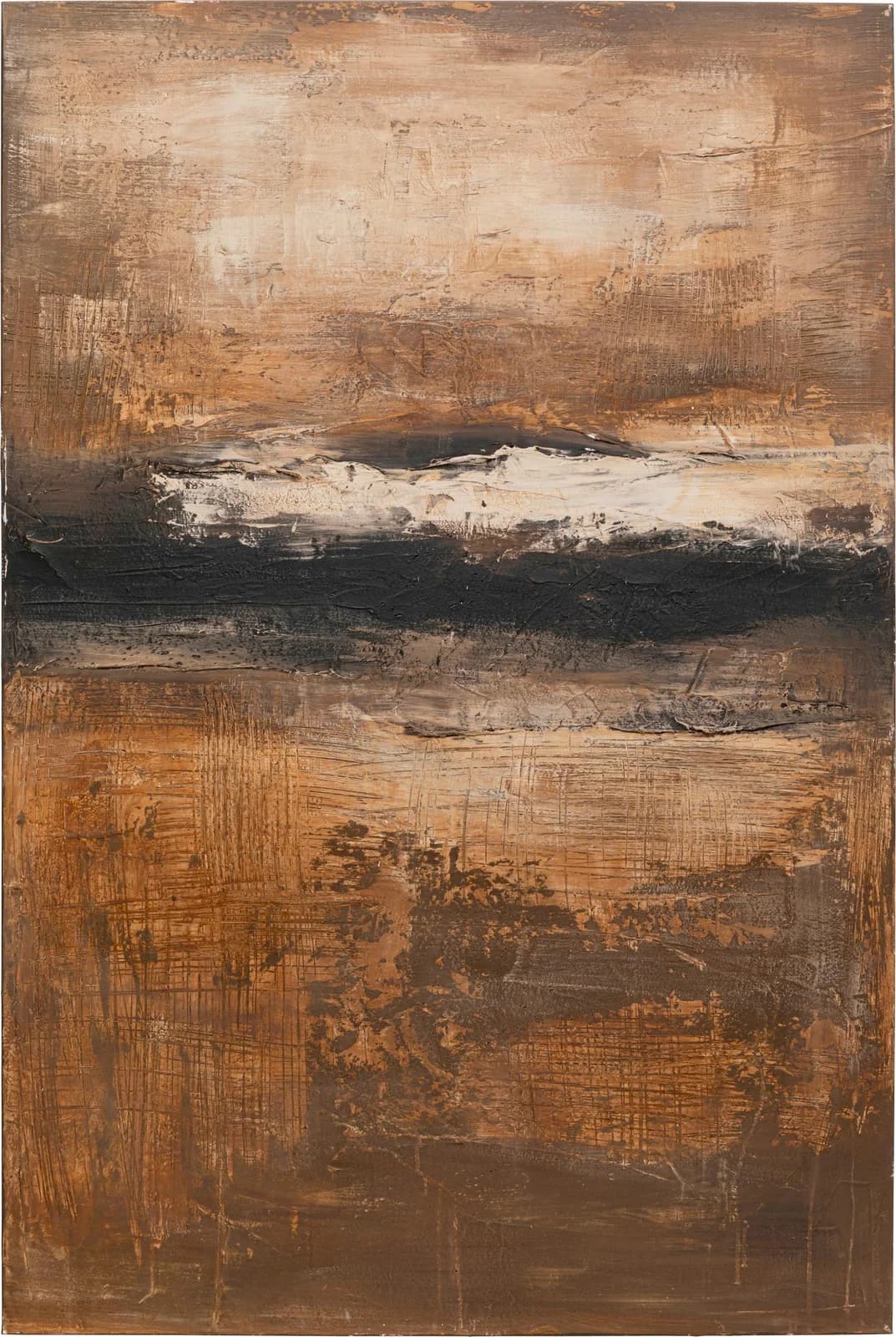 KARE DESIGN Leinwandbild Dusty Horizon Braunes Hochformat