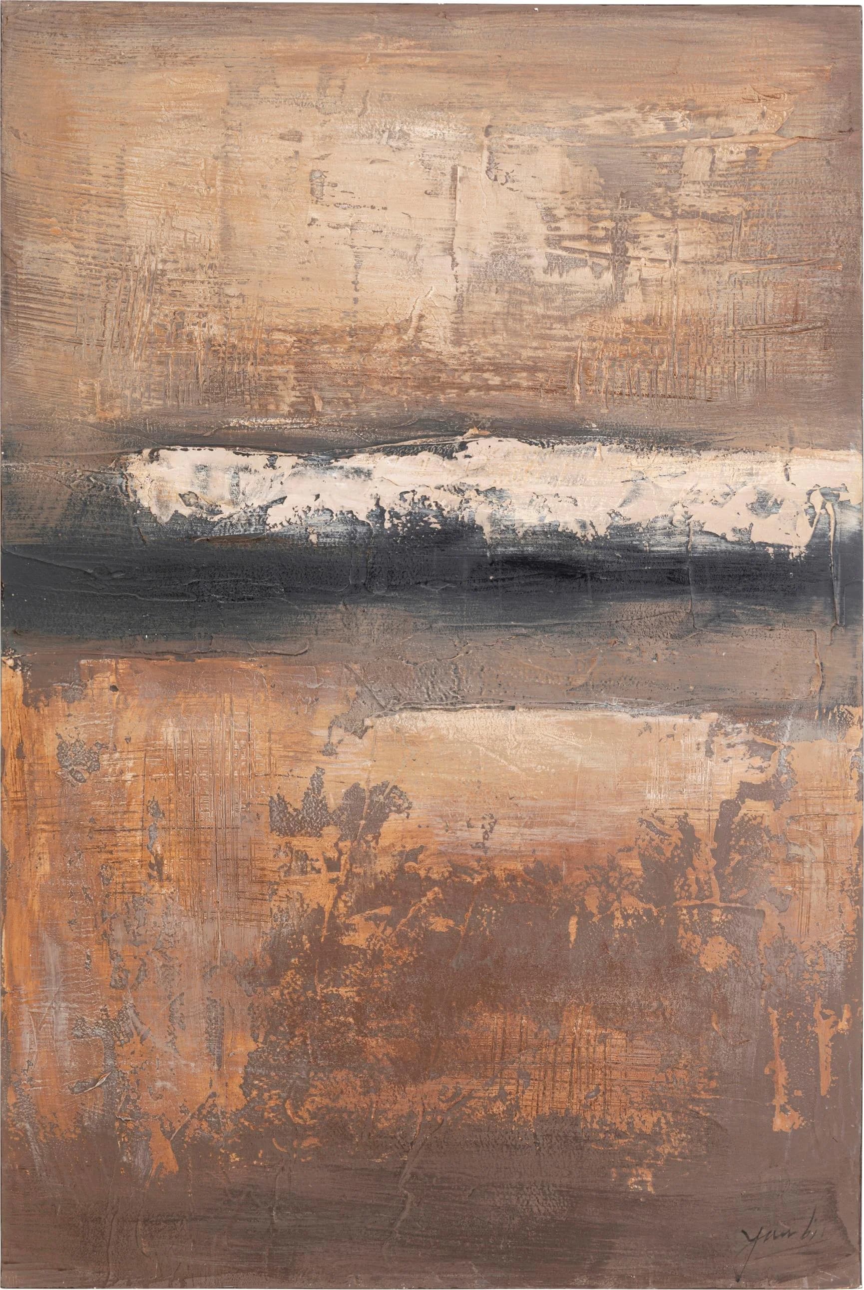 KARE DESIGN Leinwandbild Dusty Horizon Braunes Acryl