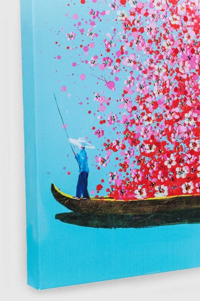 Kare Design Leinwandbild Flower Boat Blau Modern - Bild 3