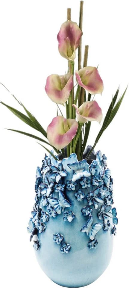 KARE DESIGN Tischvase Butterflies Lightblue 35cm Blau - Bild 2