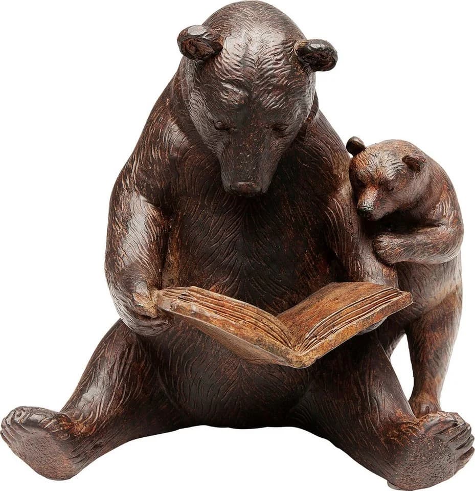 Kare Design Dekofigur Reading Bears Holzoptik - Bild 2