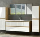 Homeline Badmöbel-Set Leonard 90cm Eiche/Weiß Hochglanz 5-tlg Bild 2
