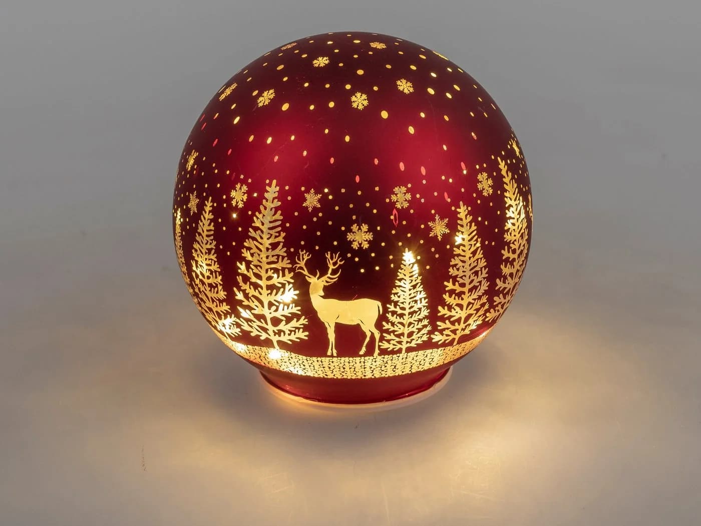 formano Weihnachtsbaumkugel Deko-Kugel LED-Licht Rot-Gold 12 cm