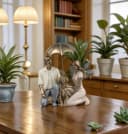 formano Dekofigur Paar mit Hund 18x16x9cm bunt Polyresin Bild 1