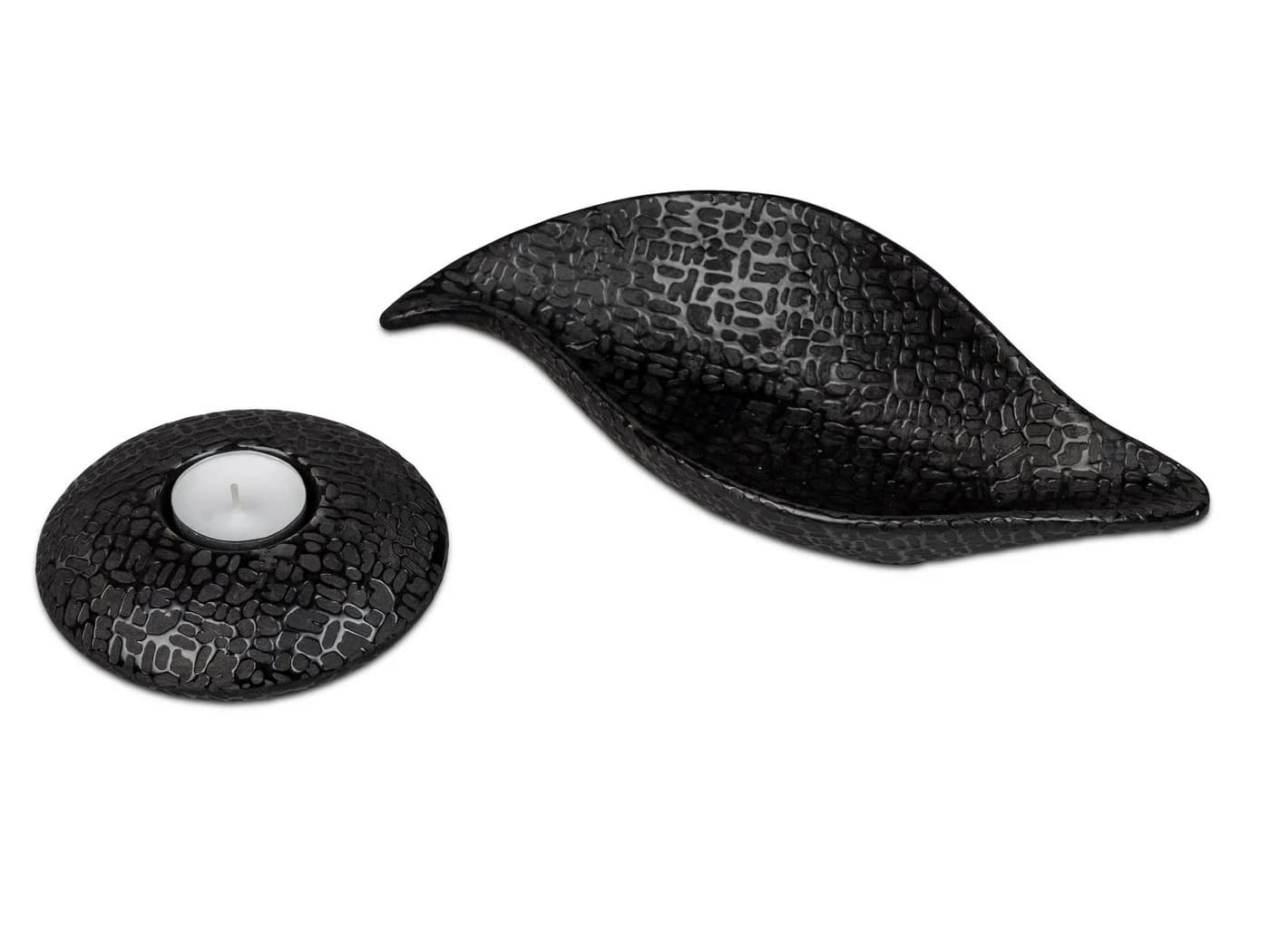 formano Teelichthalter Modern Schwarz Keramik Struktur