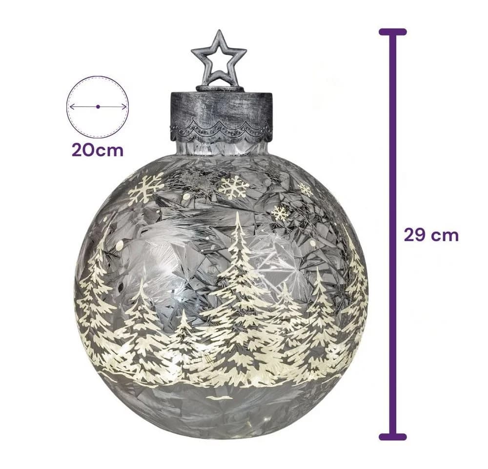 formano LED Deko-Kugel Silber Frosty 32cm mit LED-Licht - Bild 4