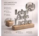 Formano Dekofigur Schriftzug Lebe Liebe Lache Aluminium Mangoholz Bild 3