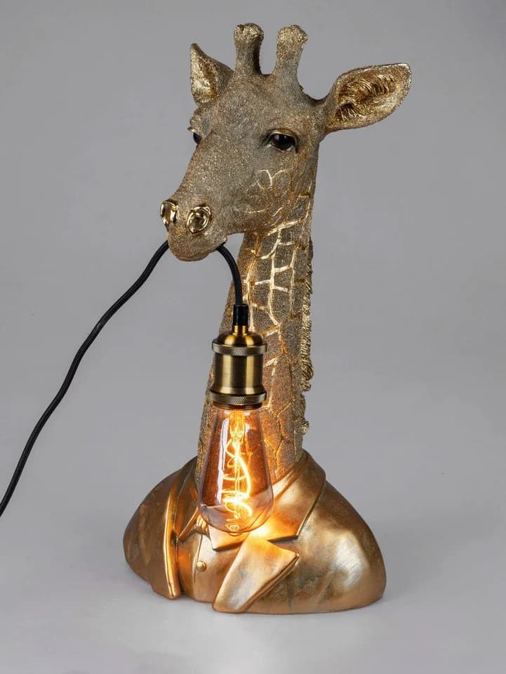formano Tischleuchte Giraffe Dekoleuchte Gold Antiklook - Bild 3
