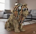 formano Dekofigur Löwe 36cm handbemalt mit Dreadlocks & Kopfhörern Bild 1