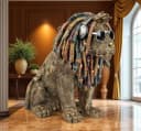 formano Dekofigur Löwe 36cm handbemalt mit Dreadlocks & Kopfhörern Bild 3