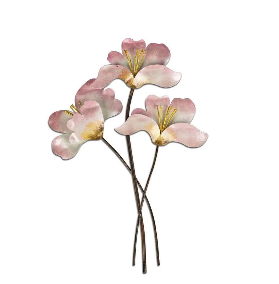 formano Dekobaum Wand-Zweig 3D Blume 45cm Bunt Metall - Bild 2