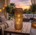 formano Solarlaterne Garten Rattan-Look 3 LED Birnen 60cm Bild 1