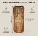 formano Solarlaterne Garten Rattan-Look 3 LED Birnen 60cm Bild 4