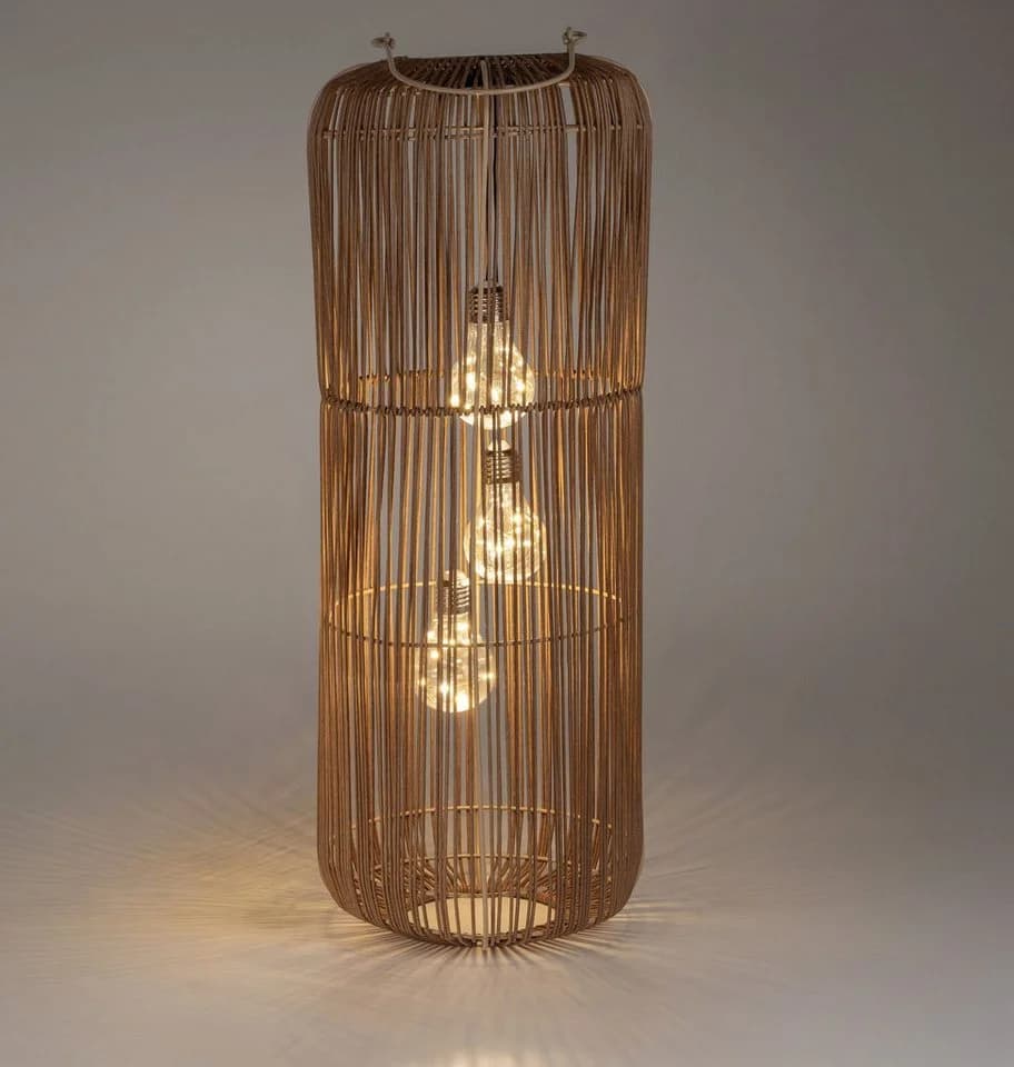 formano Solarlaterne Garten Rattan-Look 3 LED Birnen 60cm - Bild 5