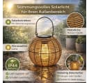 Formano Solarlaterne LED Garten Metall Rattan-Optik warmweiß IP44 Bild 3