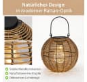 Formano Solarlaterne LED Garten Metall Rattan-Optik warmweiß IP44 Bild 4