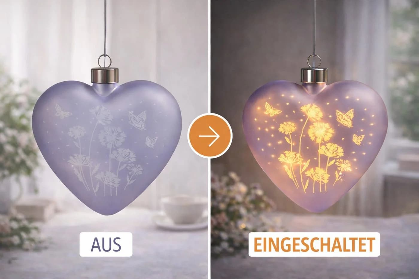 formano Hängedekoration Blumenwiese mit Timerfunktion, Lila, Blumenwiesen-Motiv - Bild 5