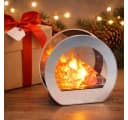 formano LED Dekolicht Spiegelfeuer 11cm Stimmungslicht Glas Timer Bild 1