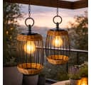 formano Solar Hängelaterne 2er Set Rattan & Metall LED Außenlaterne Bild 3