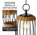 formano Solar Hängelaterne 2er Set Rattan & Metall LED Außenlaterne Bild 4