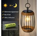formano Solar Hängelaterne 2er Set Rattan & Metall LED Außenlaterne Bild 5
