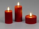 formano LED-Kerze Streifen Rot mit Rillenrelief Bild 1