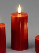 formano LED-Kerze Streifen Rot mit Rillenrelief Bild 2